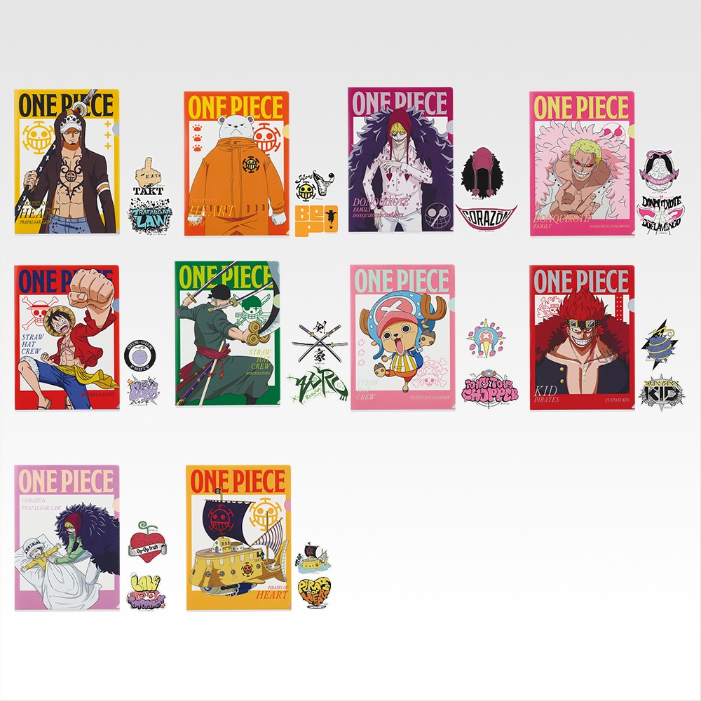 Ichiban Kuji One Piece The Unbreakable Law J Prize Clear File and Sticker Set